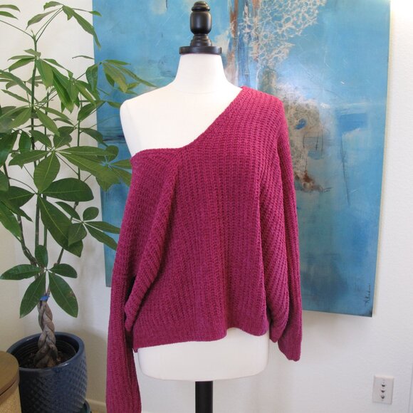 EXPRESS Hot Pink Chenille Sweater - Picture 3 of 8
